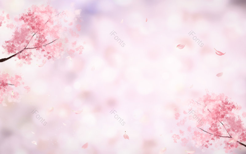 手绘梦幻唯美樱花云彩樱花季节背景,插画/手绘图,插画/手绘图库,插画/手绘图下载,插画/手绘